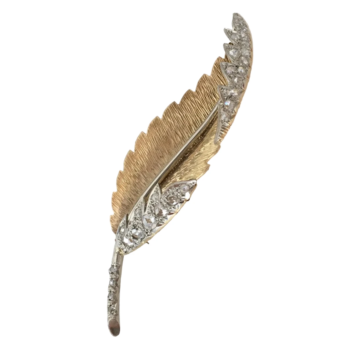 Broche en or blanc, or jaune et diamants - Castafiore