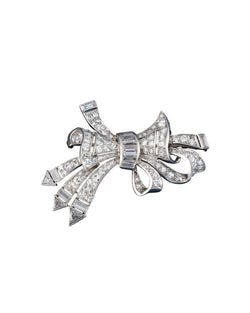 Broche en or blanc, platine et diamants - Castafiore