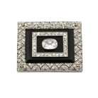 Broche en or blanc, platine, onyx et diamant - Castafiore