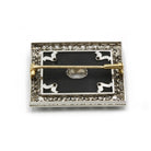 Broche en or blanc, platine, onyx et diamant - Castafiore