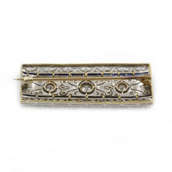 Broche en or blanc, platine, saphirs et diamants - Castafiore