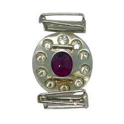 Broche en or blanc rubis et diamants - Castafiore