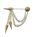 Broche en or jaune 18 carats et perles - Castafiore