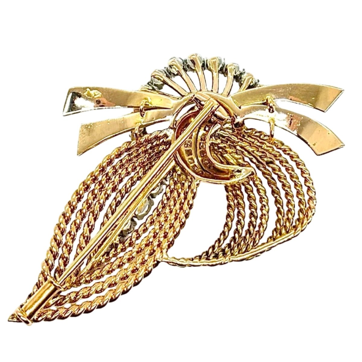 Broche en or jaune et diamants - Castafiore