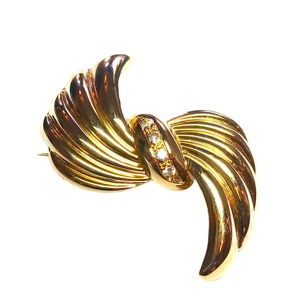 Broche en or jaune et diamants - Castafiore