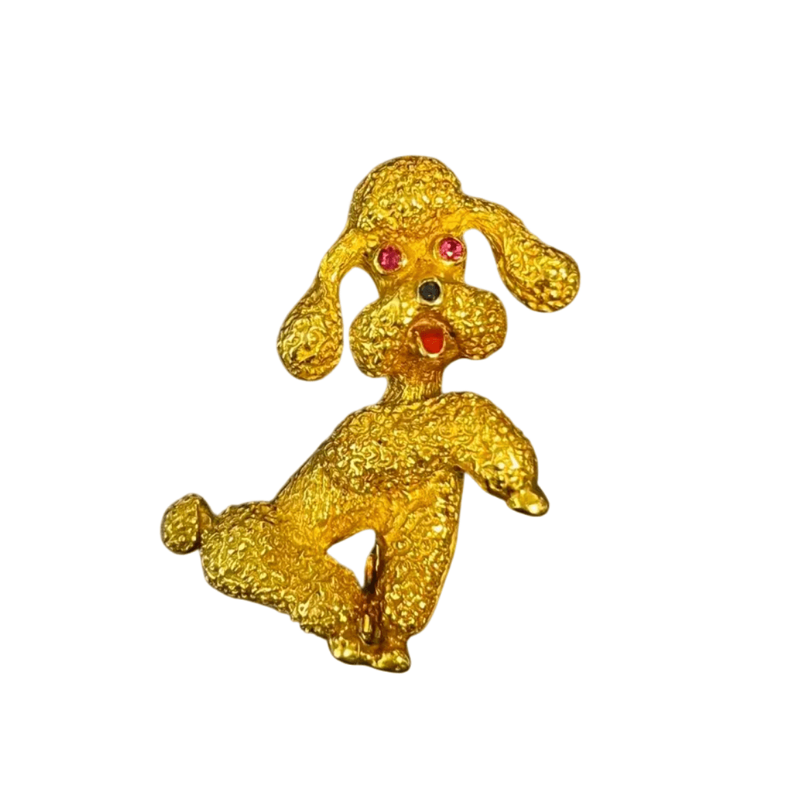 Broche en or jaune et rubis - Castafiore