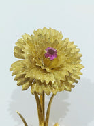 Broche en or jaune et saphir rose - Castafiore