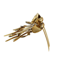 Broche en or jaune, platine et diamants - Castafiore