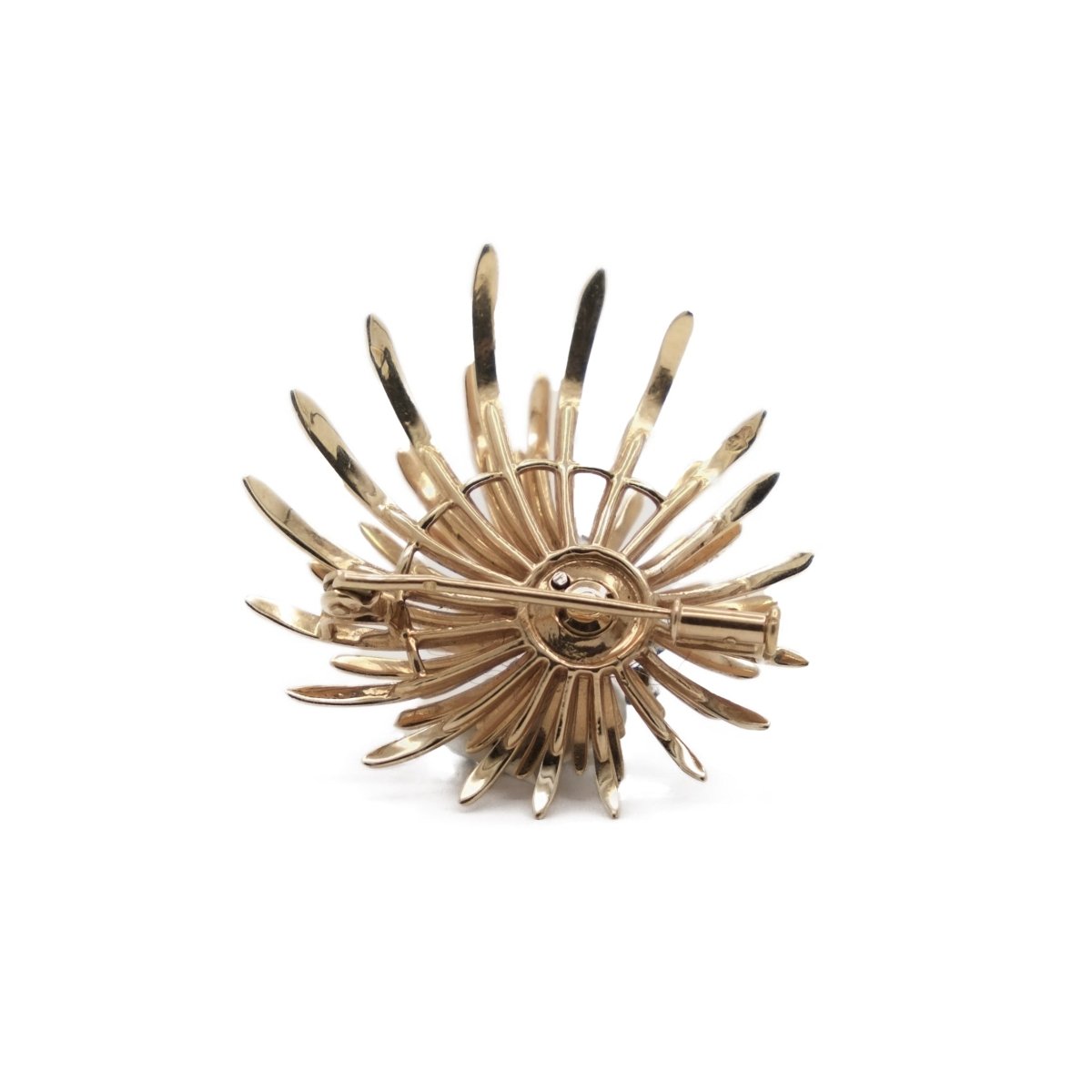 Broche en or jaune, platine et diamants - Castafiore