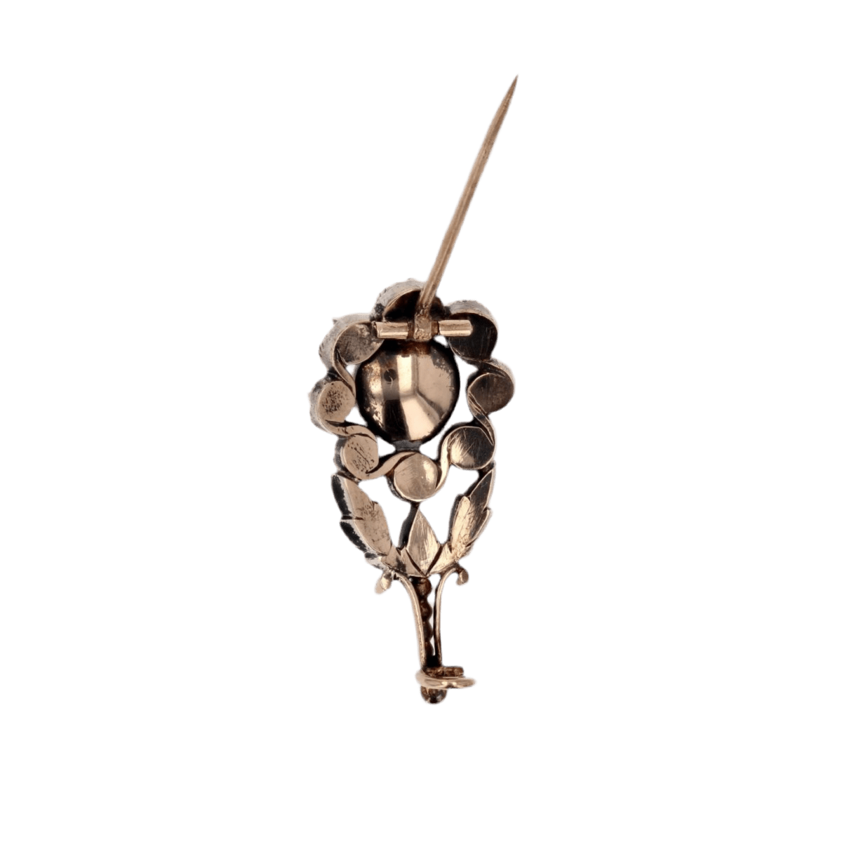 Broche en or rose, argent et diamants - Castafiore