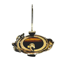 Broche en or rose et blanc oeil de tigre - Castafiore