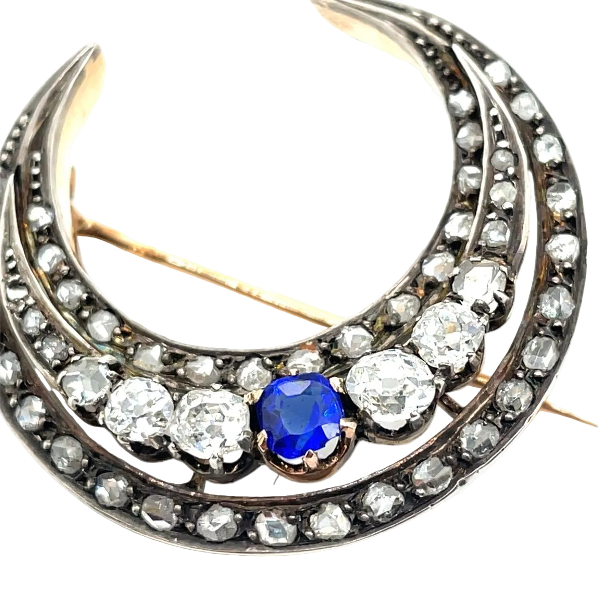 Broche en or rose et diamants "Croissant de Lune" - Castafiore