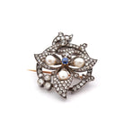 Broche en perles fines, saphir et diamants - Castafiore