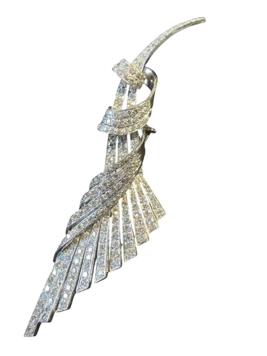 Broche en platine et diamants vers 1960 - Castafiore