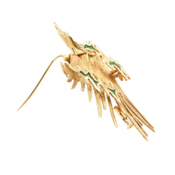 Broche Épingle BECKER & BRASIER "Volcan" en or jaune et émail - Castafiore