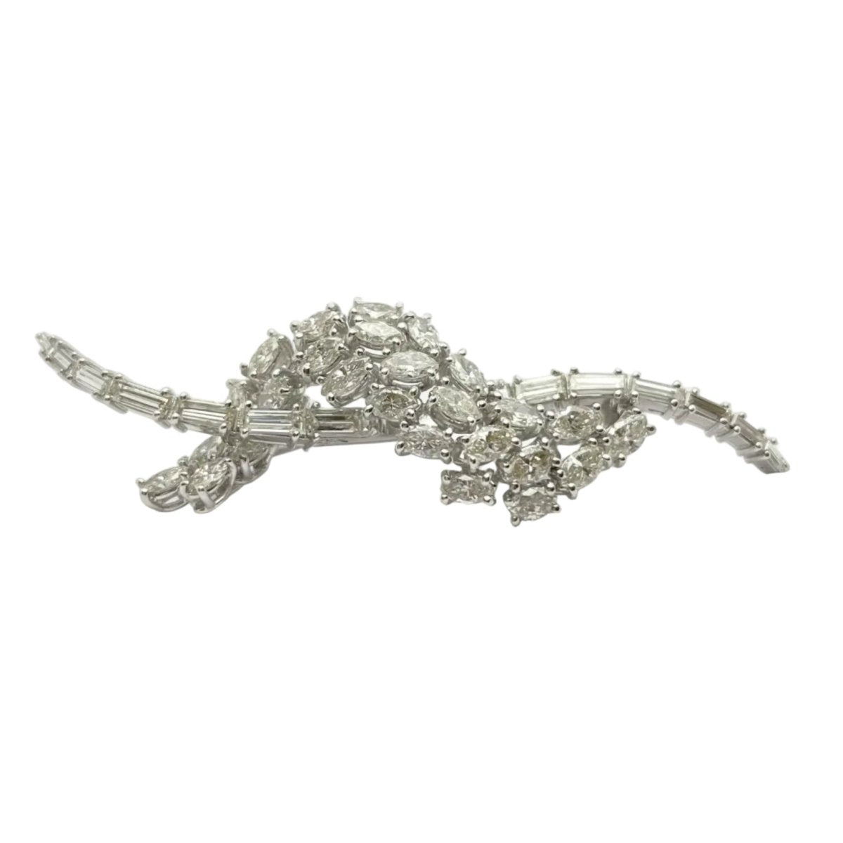 Broche Épingle BULGARI en or blanc et diamants - Castafiore