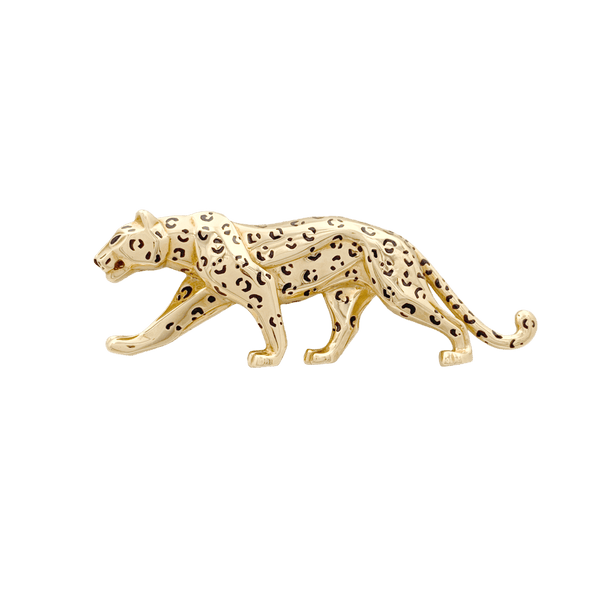 Broche Gerry Panthère Noire - Ton Or, Émail Et Strass - Neuf Sans Emballage