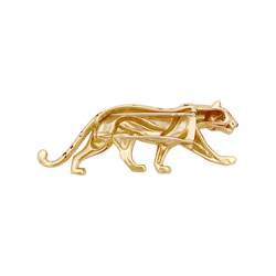 Broche Épingle CARTIER en or jaune, émail et émeraudes - Castafiore