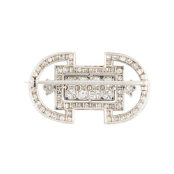 Broche Épingle CARTIER en platine et diamants - Castafiore
