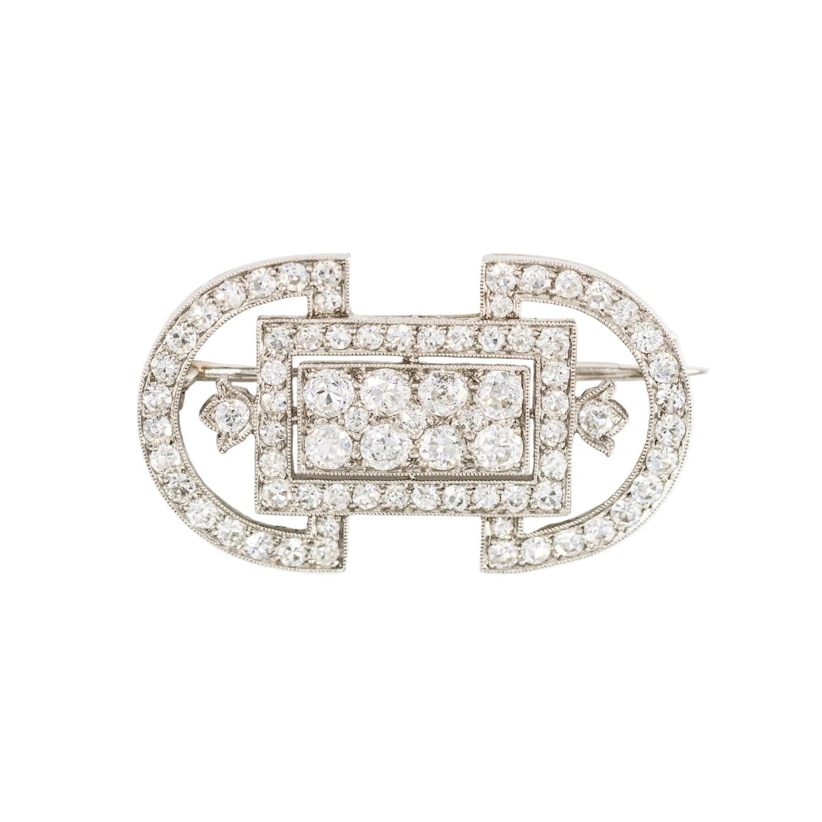 Broche Épingle CARTIER en platine et diamants - Castafiore