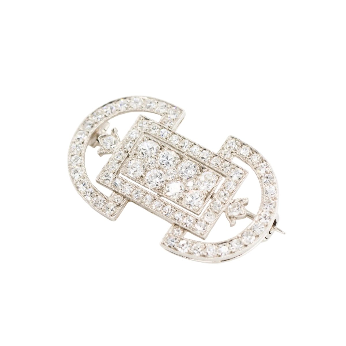 Broche Épingle CARTIER en platine et diamants - Castafiore