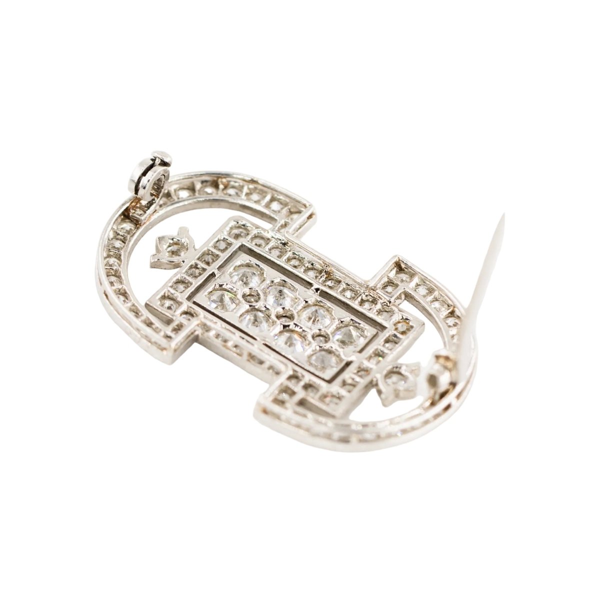 Broche Épingle CARTIER en platine et diamants - Castafiore