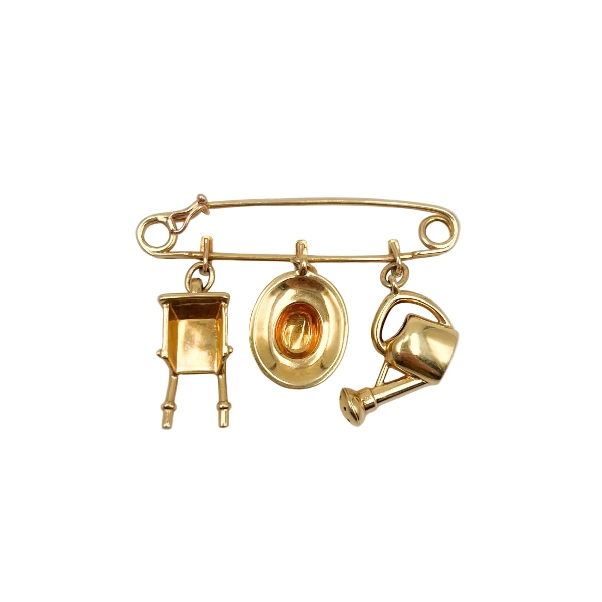 Broche Epingle CARTIER "Le Jardinier" en or jaune - Castafiore