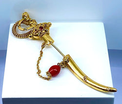 Broche épingle de cravate «  épée » en or 18 carats - Castafiore