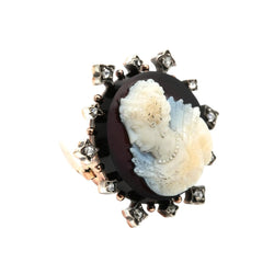Broche Épingle en or blanc, agate et diamants - Castafiore