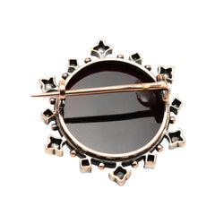 Broche Épingle en or blanc, agate et diamants - Castafiore