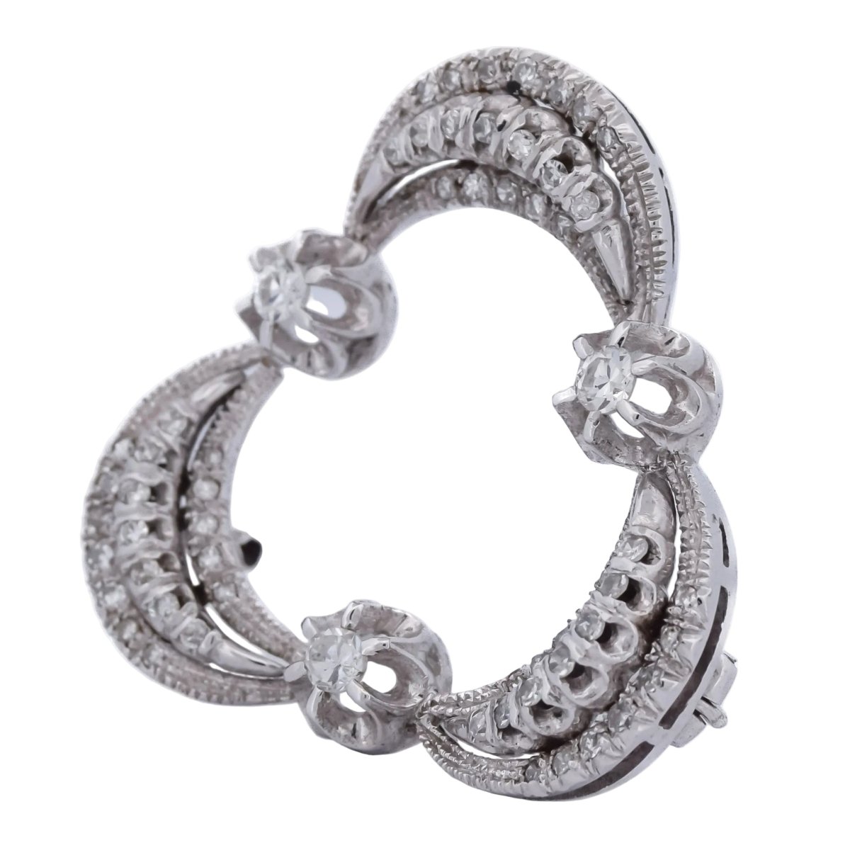 Broche Épingle en or blanc et diamants - Castafiore