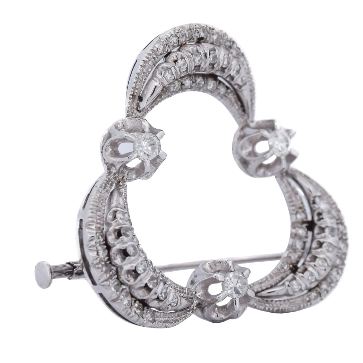 Broche Épingle en or blanc et diamants - Castafiore