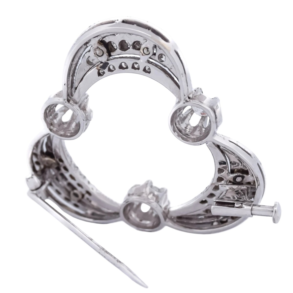 Broche Épingle en or blanc et diamants - Castafiore