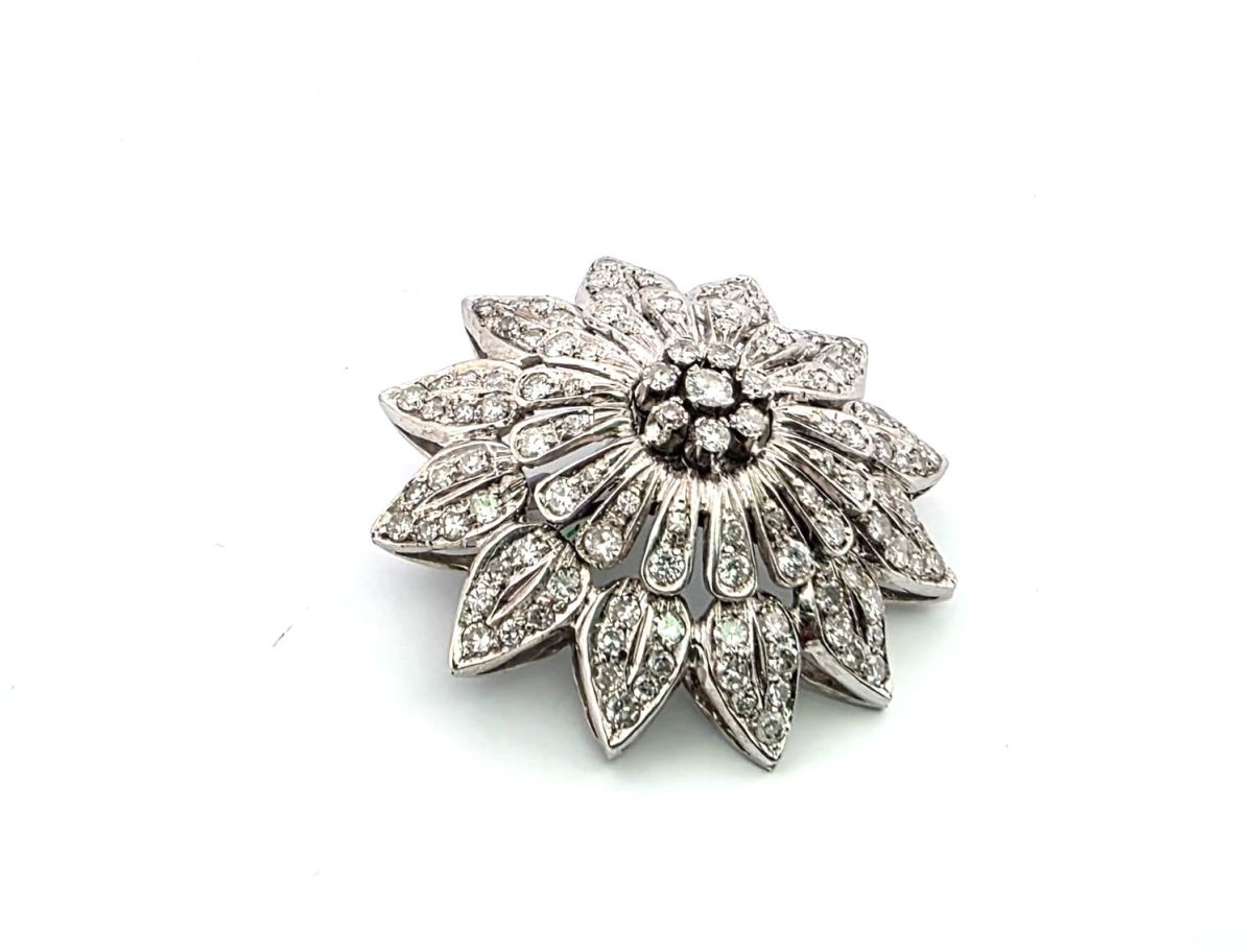 Broche Épingle en or blanc et diamants - Castafiore