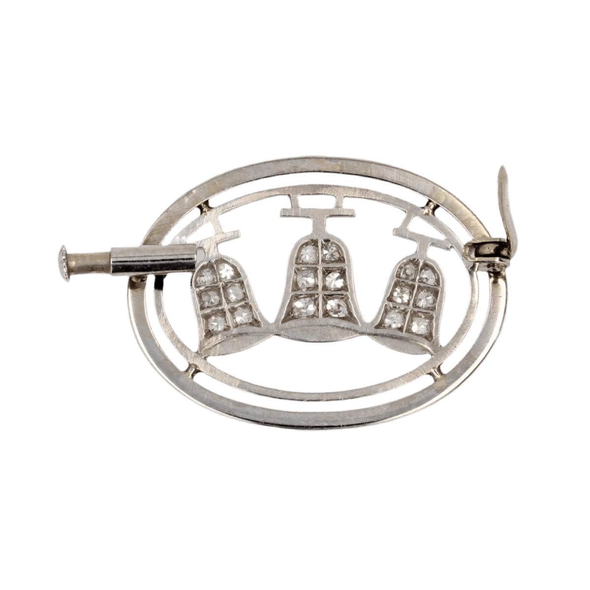 Broche Épingle en or blanc et diamants - Castafiore