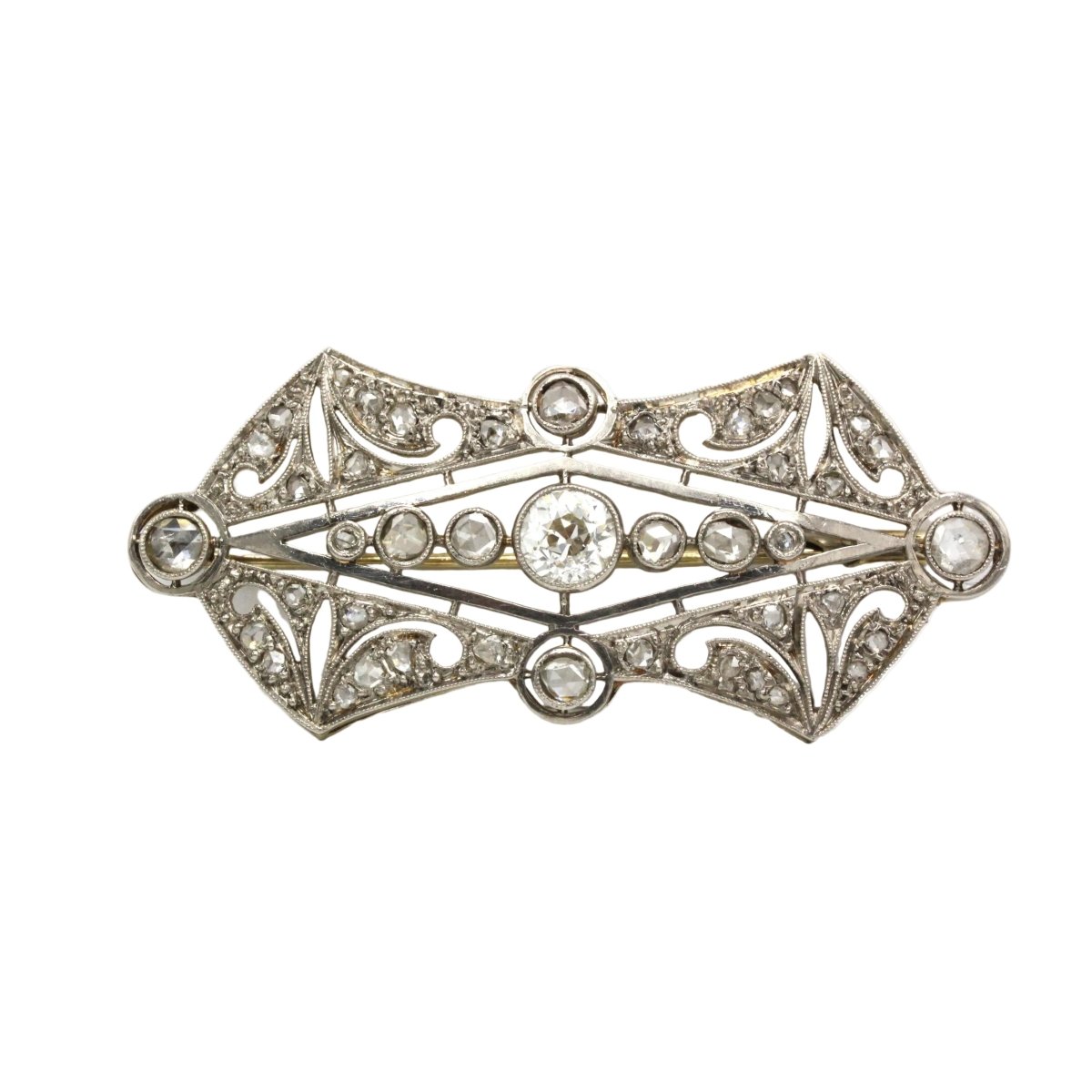 Broche Épingle en or blanc et diamants - Castafiore