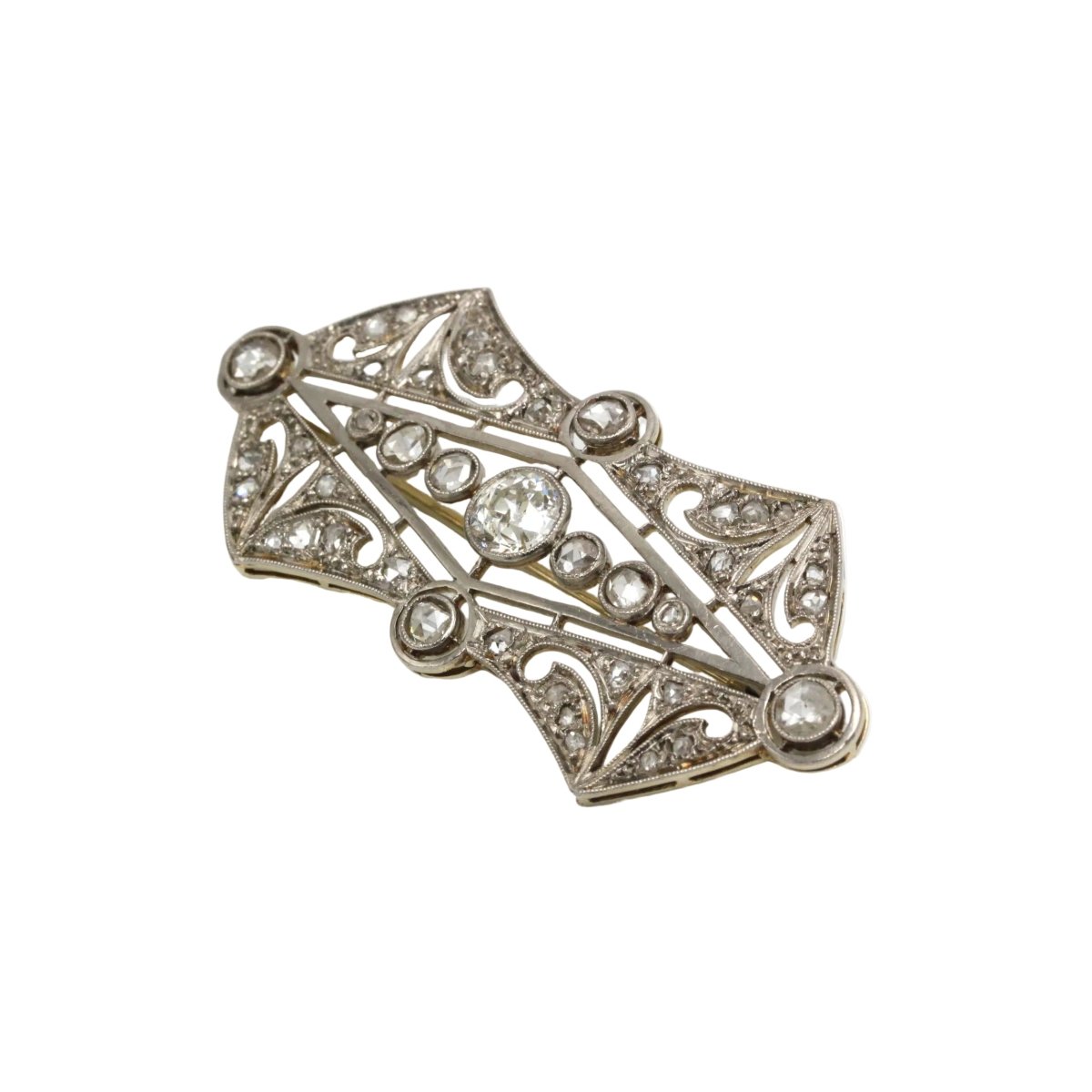 Broche Épingle en or blanc et diamants - Castafiore