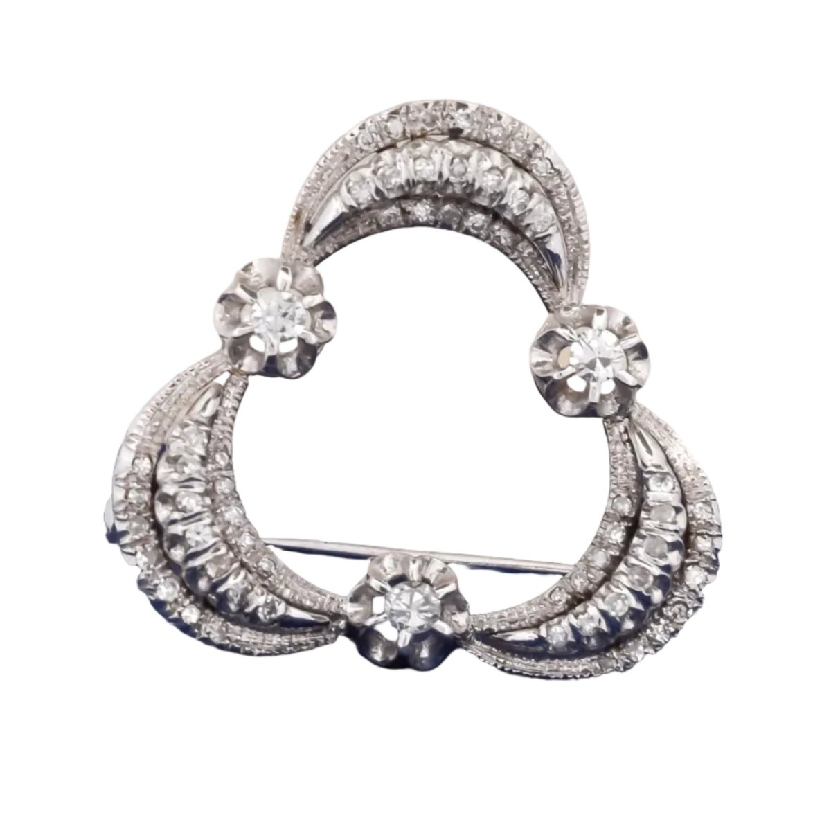 Broche Épingle en or blanc et diamants - Castafiore
