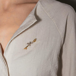 Broche Épingle en or blanc, or jaune et diamants - Castafiore