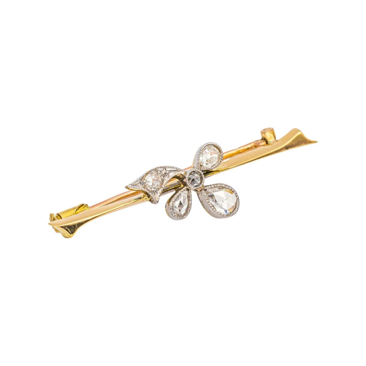 Broche Épingle en or blanc, or jaune et diamants - Castafiore