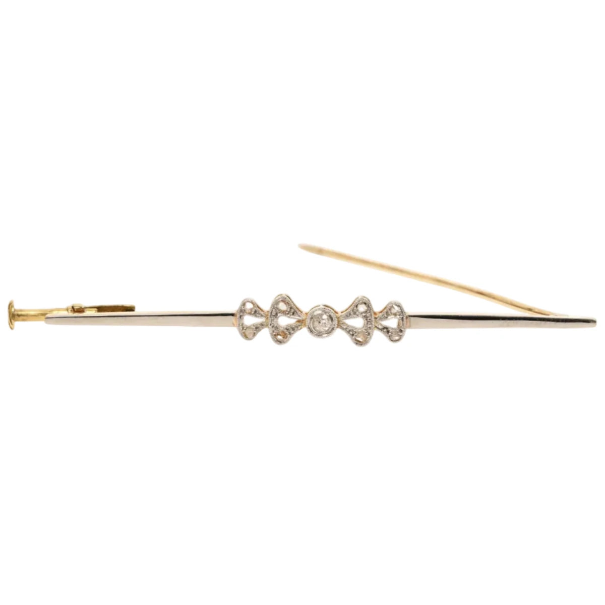 Broche Épingle en or blanc, or jaune et diamants - Castafiore