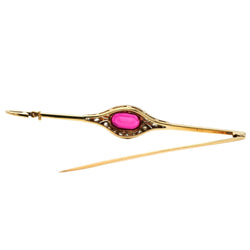 Broche Épingle en or blanc, or jaune, rubis et diamants - Castafiore