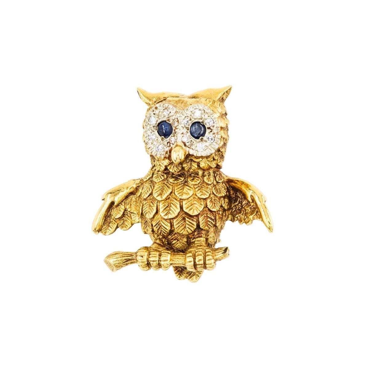 Broche Épingle en or blanc, or jaune, saphirs et diamants - Castafiore