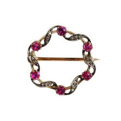 Broche Épingle en or blanc, or jaune, saphirs et diamants - Castafiore