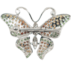 Broche Épingle en or blanc, péridot, citrine, topaze et diamants - Castafiore