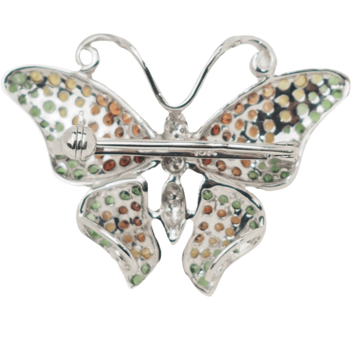 Broche Épingle en or blanc, péridot, citrine, topaze et diamants - Castafiore