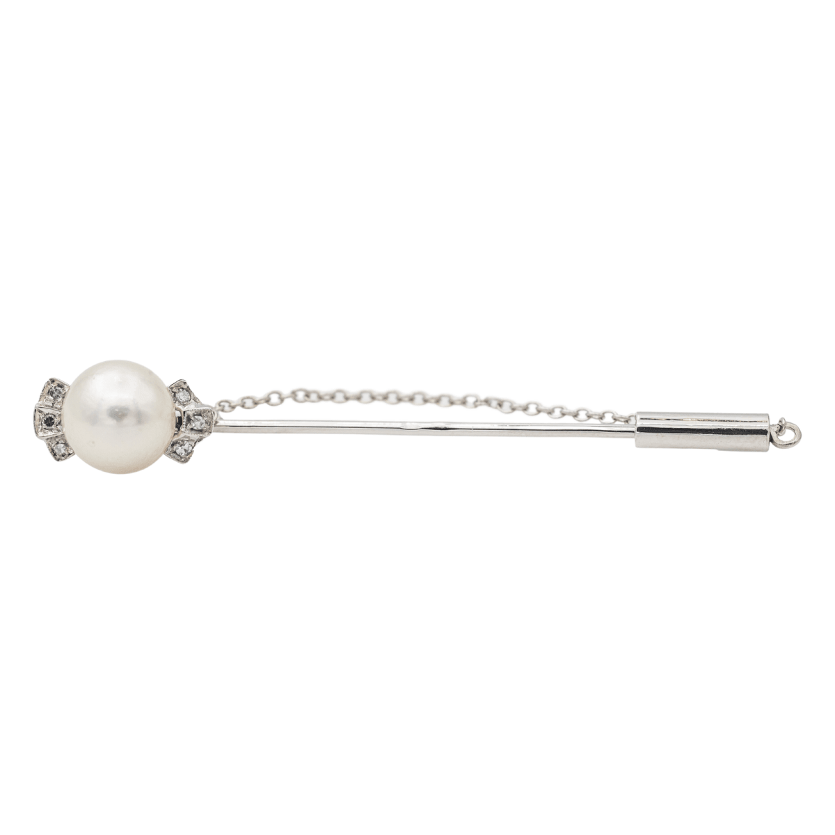 Broche Épingle en or blanc, perle et diamants - Castafiore
