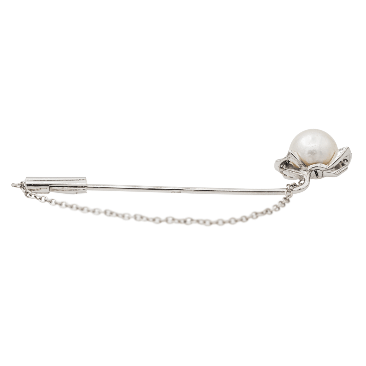 Broche Épingle en or blanc, perle et diamants - Castafiore