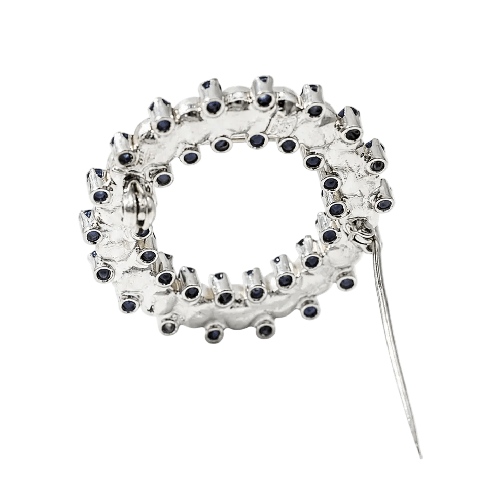 Broche Épingle en or blanc, perles et saphirs - Castafiore