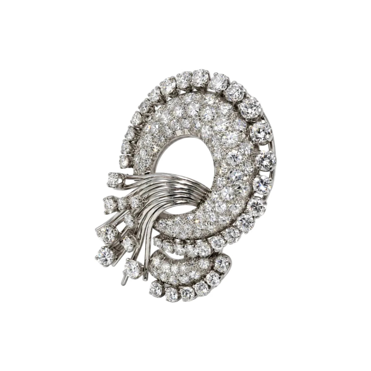 Broche Épingle en or blanc, platine et diamants - Castafiore